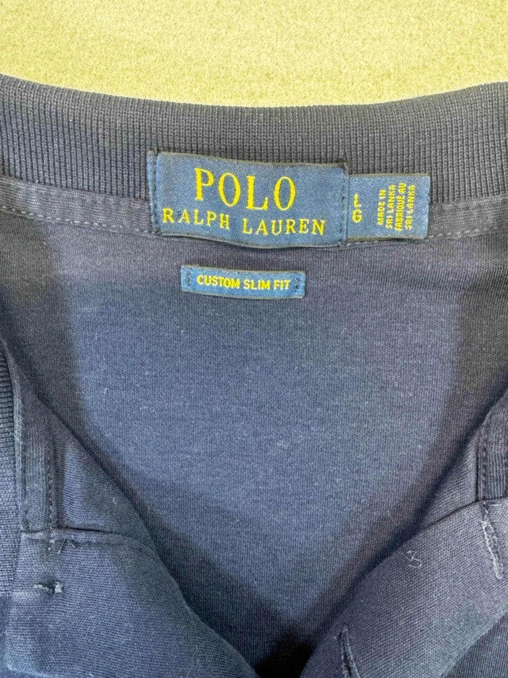 Ralph Lauren Navy Polo with Gold Pony Embroidery